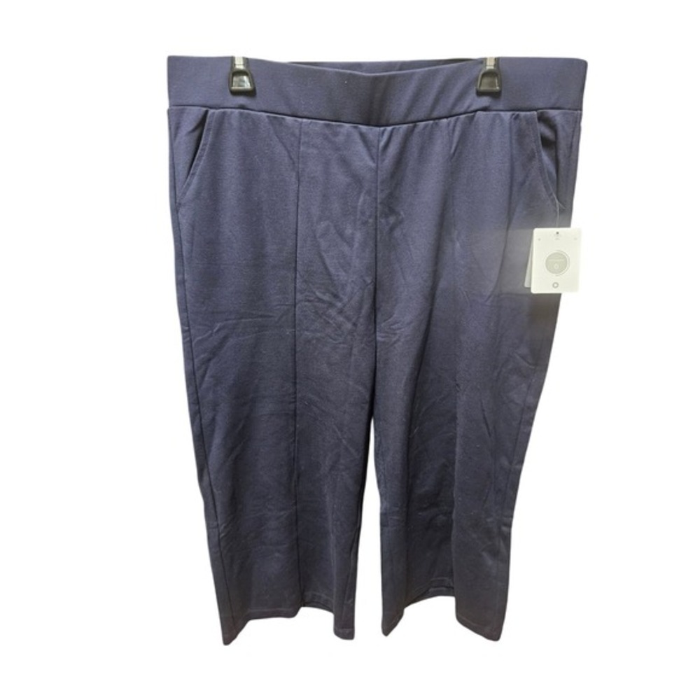 NEW Women's WillIt‎ Navy Blue Wide Leg Cropped Pants Size 2XL (5826)